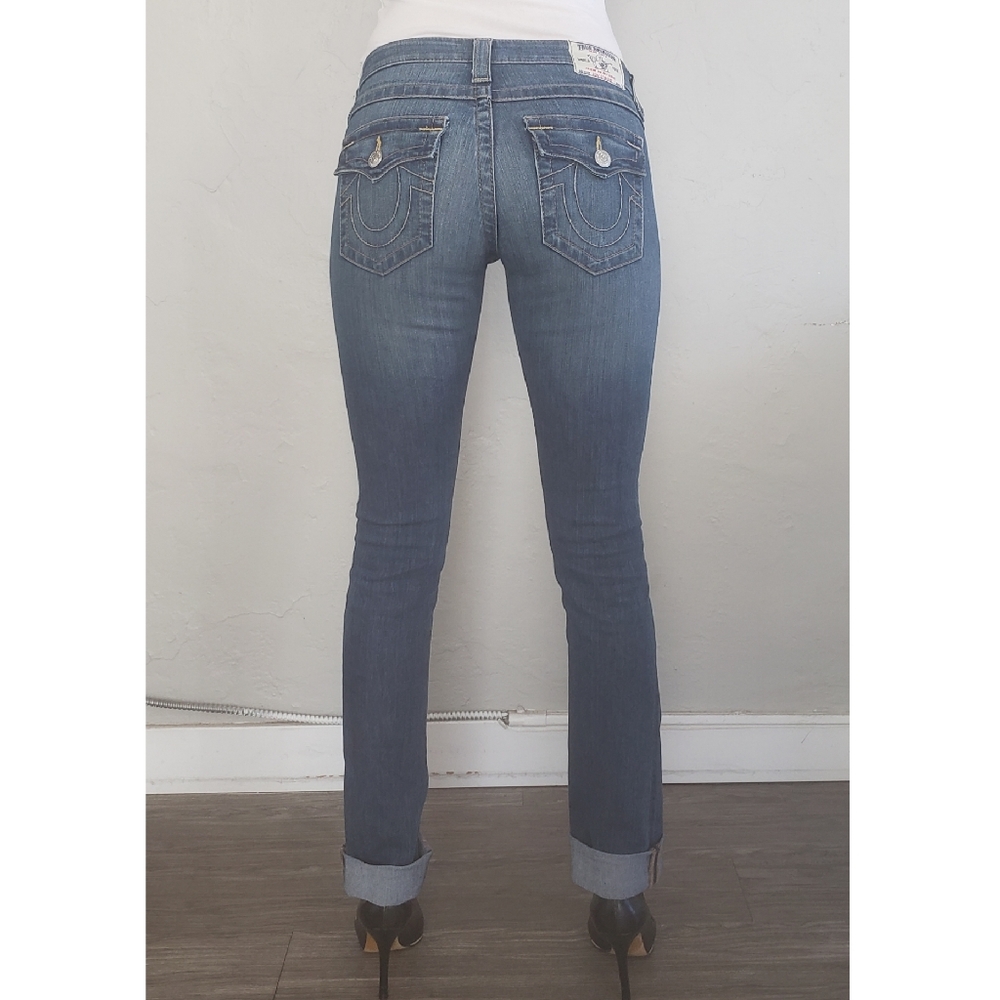 True Religion Blue Jeans Size 26 Straight Leg - Picture 4 of 9